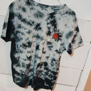 DKNYC Black and White Tie-Dye Short Sleeve Tee